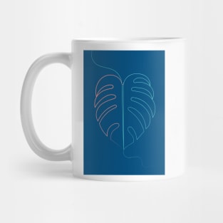 Swiss Cheese Plant Leaf ( blue version ) Mug